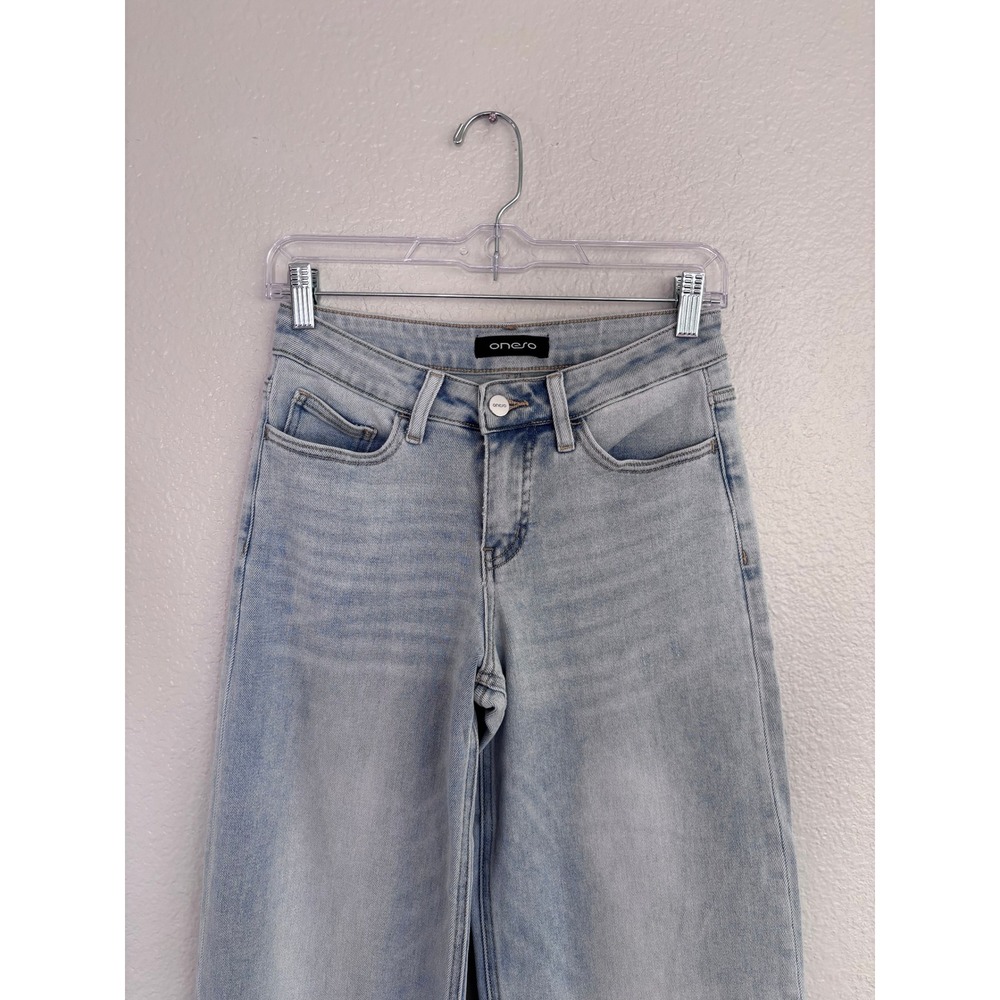 ONESO Light Wash High Rise Baggy Wide Leg Skater Denim Jeans 25 - Picture 5 of 8